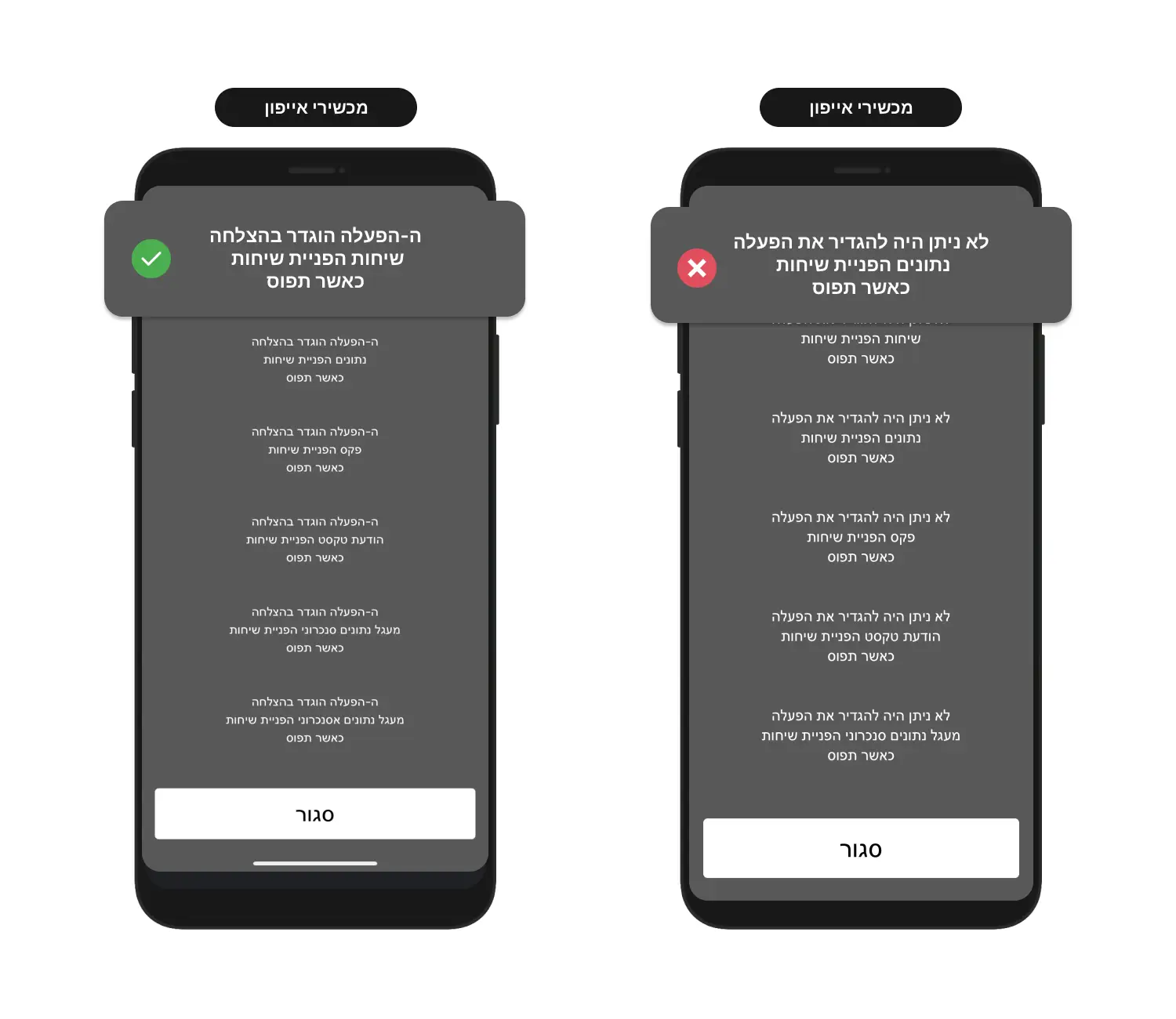 סטטוס הפניית שיחות